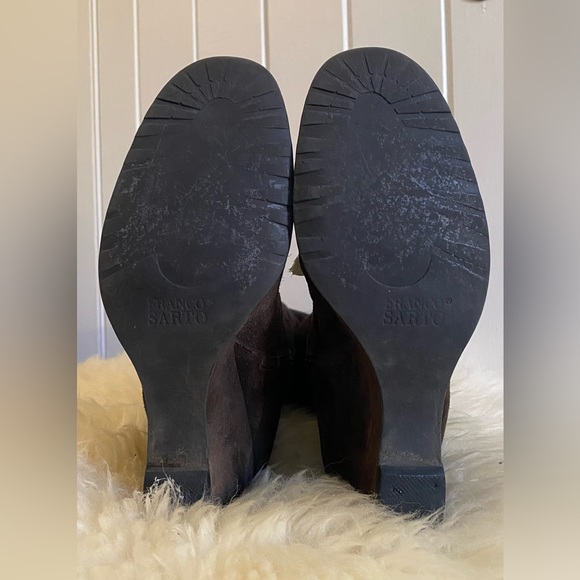 FRANCO SARTO Suede Tall Wedge Boots - Picture 8 of 10